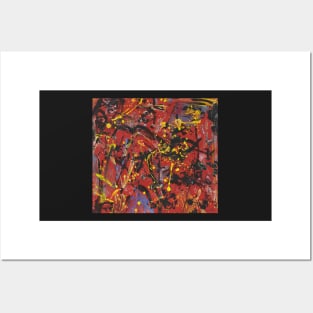 Jackson pollock red art color Posters and Art